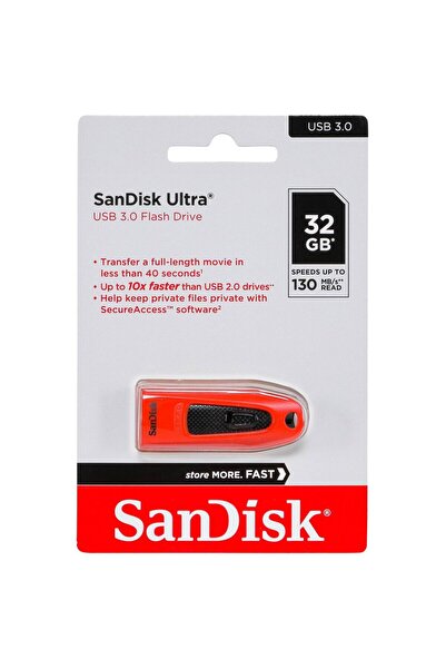 SanDisk Ultra 32GB USB 3.0 Flash Drive - Fast Transfer, Secure Access, Compact Design