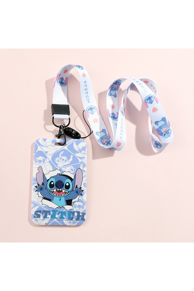 Miniso ZG0370 Stitch Cute Cartoon Animation Lanyards For Keys Chain ID Cover ...
