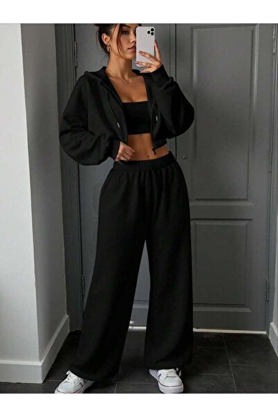 Machetta Women's New Crop Jacket Sweatpants Set