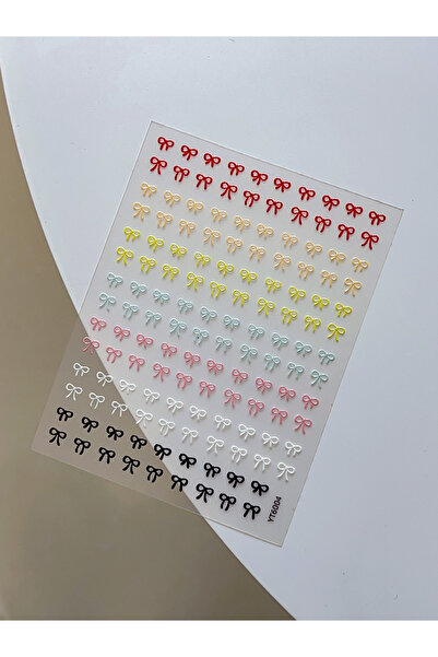 Choice قطعة واحدة من ملصقات تزيين الأظافر على شكل فيونكات ملونة منقوشة، ذهبية...