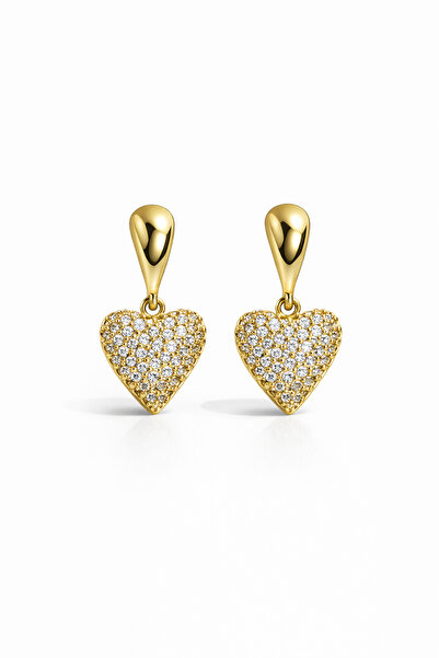 Toz Vintage Arvento Sparkling Heart Stone Vintage Retro Earrings