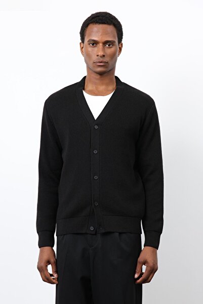 Antioch Black Basic Men's Cardigan
