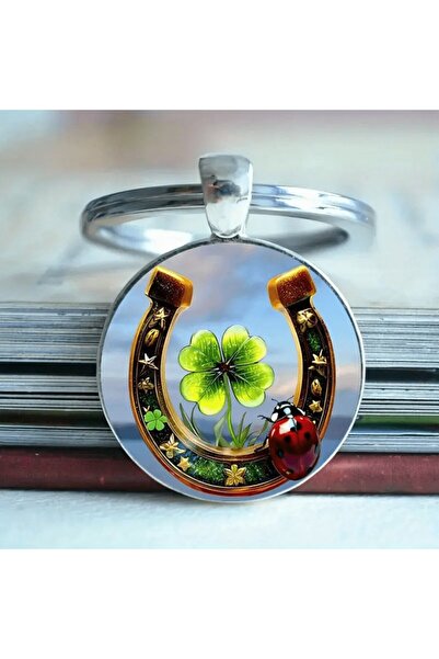 Choice 1pc Horseshoe & Lucky Clover Keychain Set, Good Luck Charm for Bag & H...