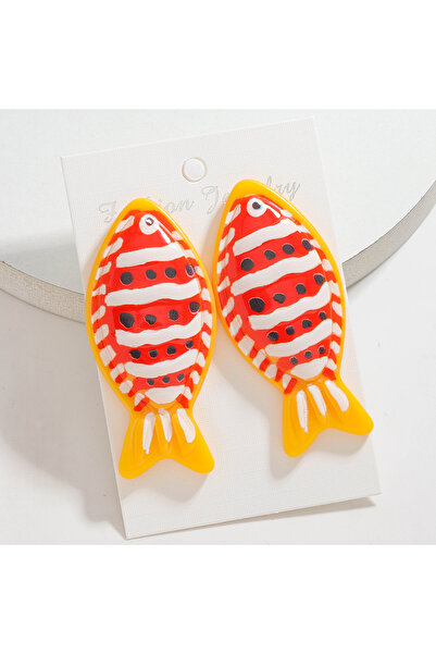 Choice أقراط متدلية على شكل سمكة أخطبوط من الأكريليك بتصميم إبداعي أنيق للنسا...