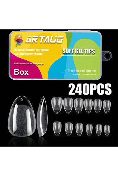 Choice أظافر صناعية بيضاء، 240 قطعة/علبة، نصف لامعة، مقاس XXS، أطراف أظافر لو...