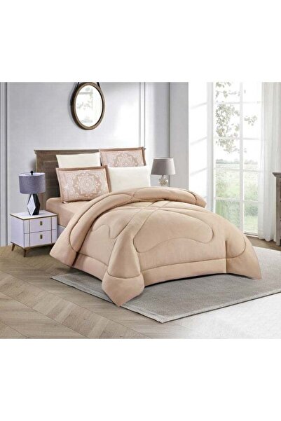 NOON طقم مفروشات فاخر مزدوج من الألياف الدقيقة، 4 قطع