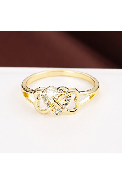 Choice ستة خواتم ذهبية على شكل قلوب متراصة للنساء، مجوهرات خطوبة، هدية ذكرى زواج