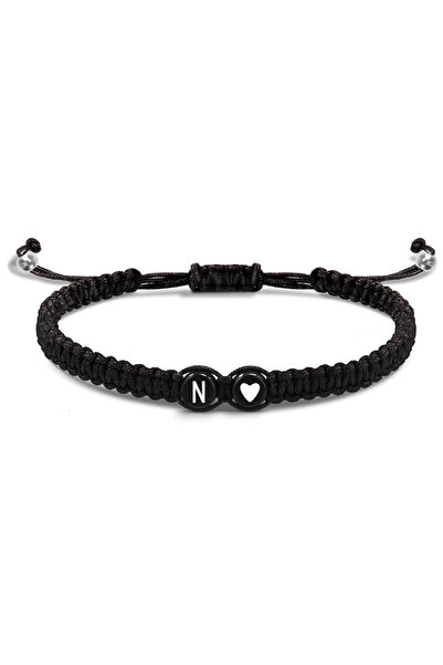 Choice N 26 Letters Initial Heart Bracelets Handmade Adjustable A-Z Name Brai...