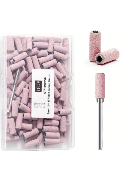 Choice رؤوس وردية لأدوات العناية بالأظافر، 100 قطعة احترافية، أشرطة صنفرة لحف...