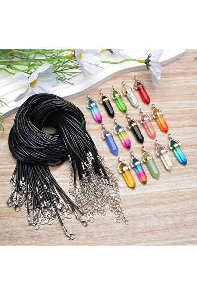 Choice مجموعة عشوائية من 15 قطعة أو 20 قطعة من قلادات أعمدة سداسية الشكل، بأل...