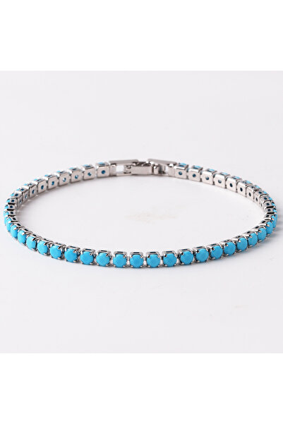 Choice قلادة سلسلة تنس من الفضة عيار 3 مم مرصعة بحجر زركونيا مكعب عيار 3 مم، ...