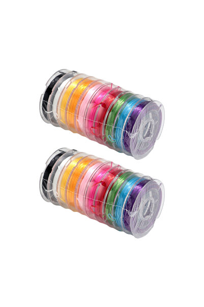 Choice قطعتان من حبل الكريستال المرن القابل للتمدد بألوان عشوائية متنوعة لصنع...