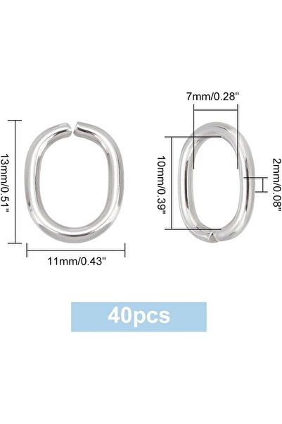 Choice AECH07-03275، 40 قطعة من حلقات وصل بيضاوية الشكل مصنوعة من الفولاذ الم...