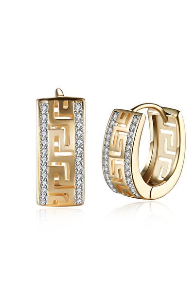 Choice أقراط ذهبية بلون الشمبانيا بتصميم شبكي فريد، نحاسية بتصميم عتيق بسيط، ...