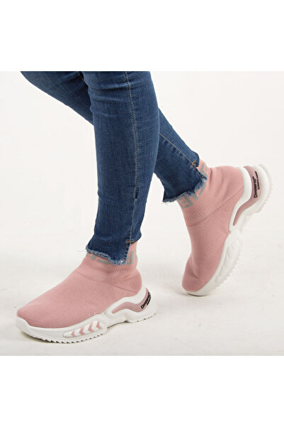 mm Sneakers de dama din material elastic M-24-PINK