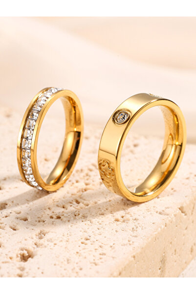 Choice طقم خاتمين ذهبيين جديدين بتصميم زهرة البرسيم الفرنسي، مصنوعين من الفول...