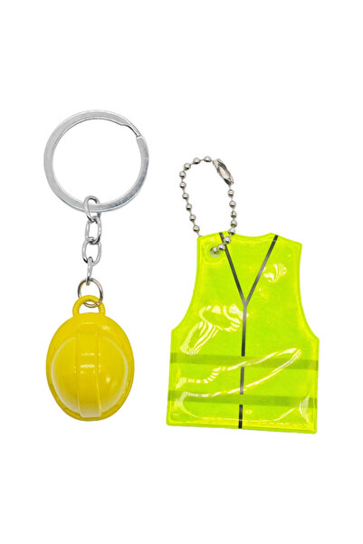 Choice Yellow Men's Reflective Vest + Helmet Key Chain, a Personalized, Fashi...