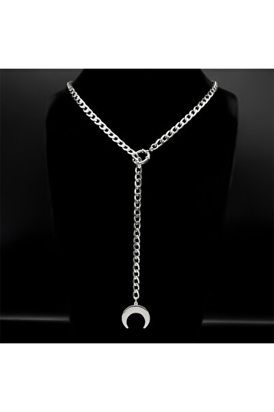 Choice سلسلة طويلة بسيطة على شكل قلب وقمر ونجمة من سلسلة بي كيبوب للنساء والر...