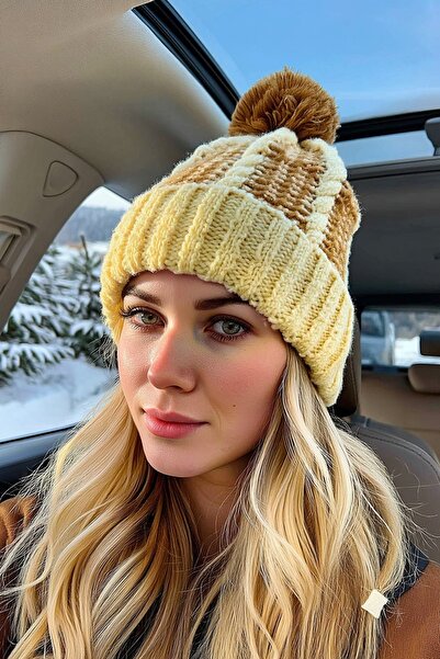 LAGRANZE Yumuşak Dokulu Kışlık Örgü Kadın Bere