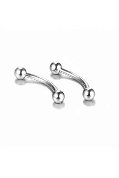 Choice حلقات حواجب منحنية 10 مم، فضية اللون، 10 قطع، مصنوعة من الإيبوكسي.