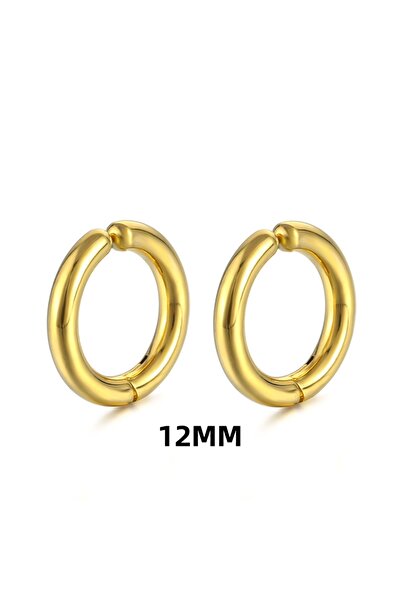 Choice AED04-g-12mm زوج واحد من الأقراط الحلقية المزيفة بدون ثقب للنساء والرج...