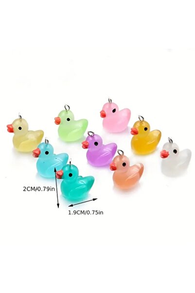 Choice ١٠ قطع من تعليقات بطة ثلاثية الأبعاد مضيئة بتسعة ألوان، مقاس ١٩×٢٠ مم،...