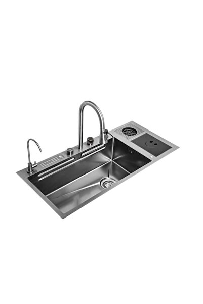 Radinavico Multifunction sink with garbage basket, stainless steel 304, 100cm x 46cm, black
