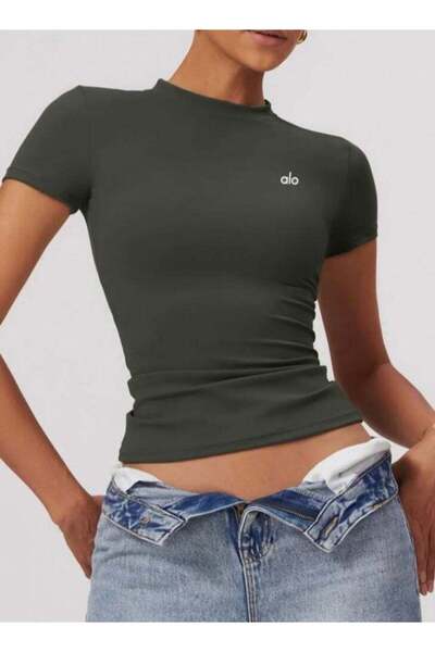 Alo ملابس رياضية نسائية بأكمام قصيرة سريعة الجفاف