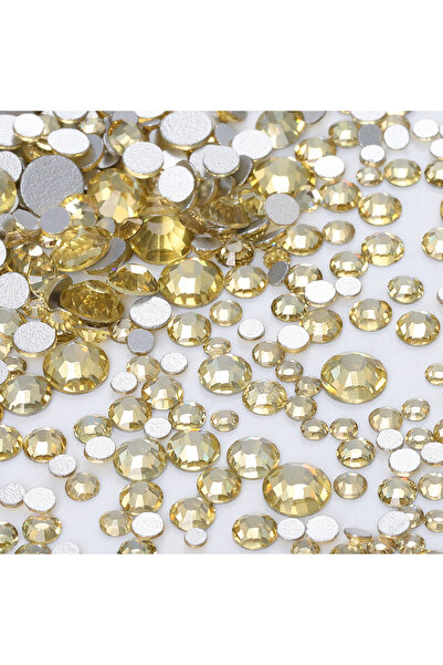 Choice أحجار الراين الزجاجية المستديرة المسطحة متعددة الألوان باللون الأصفر ا...