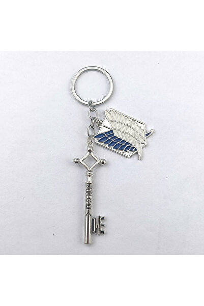 Miniso K1017-1-silver Anime Attack On Titan Keychain Shingeki no Kyojin Scout...