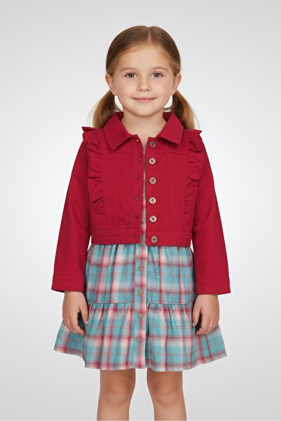 NANETTE LEPORE طقم فستان وجاكيت كاروهات من قطعتين للبنات الصغيرات، متعدد الألوان