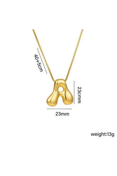 Choice 45cm TP-04738-01 Gold Plated Personalized Bubble Letter Necklace for W...
