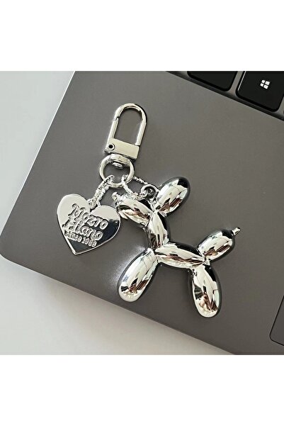 Choice Silver Color Fashion Punk Y2K Balloon Dog Keychains for Women Bag Pendant Jewelry Trinket Girl's Car