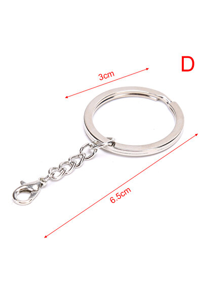 Choice D Dia30mm 10Pcs/Set Lobster Clasp Key Ring Round Split Keychain Clasps...