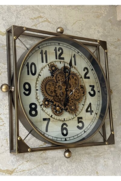 city gold Sessiz Çarklı Metal Duvar Saati 70cm