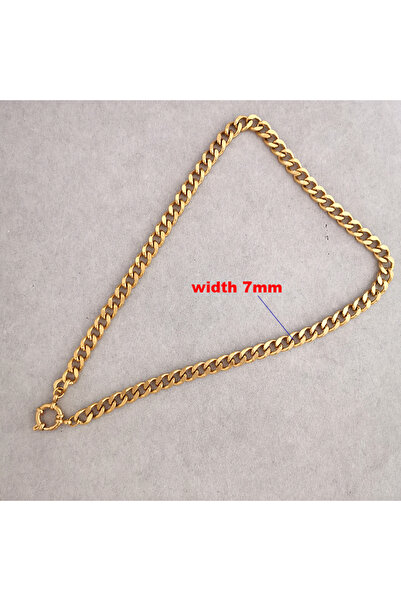 Choice necklace 50cm 7mm Gold Anchor Clasp Necklace Women Men Choker Stainles...