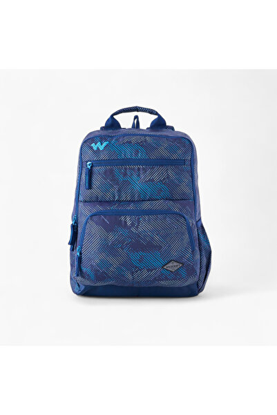 Wildcraft Printed Backpack with Adjustable Straps and Zip Closure - 15x28x39 cms