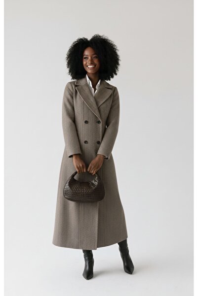 chwain Long Houndstooth Coat