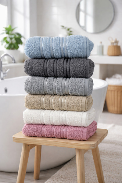 HOME MOD STORE Set de prosoape pentru păr, 12 bucăți, 50x85 cm – bumbac 100% , prosop colorat, moale și absorbant