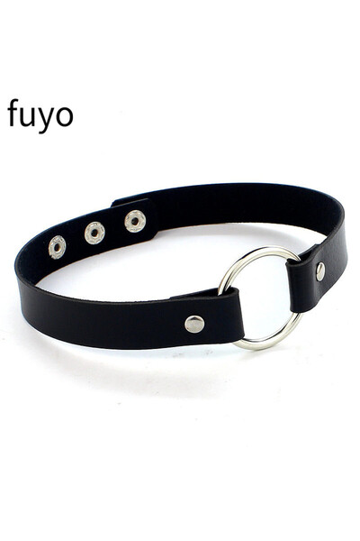 Choice قلادة تشوكر دائرية من جلد الصناعي الأسود بسلسلة سوداء، قلادة نسائية عل...