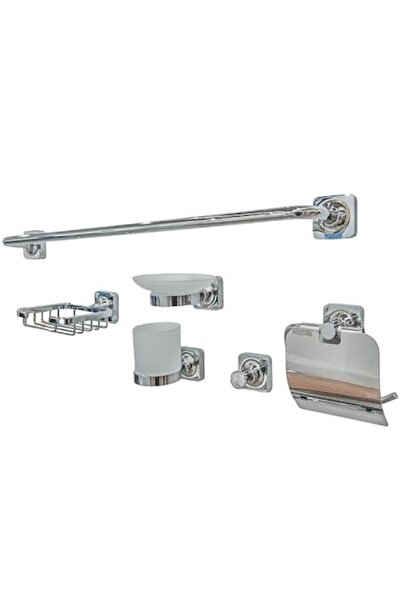 Radinavico Set of 6 bathroom accessories, Radinavico, brass, chrome, gold, 60cm