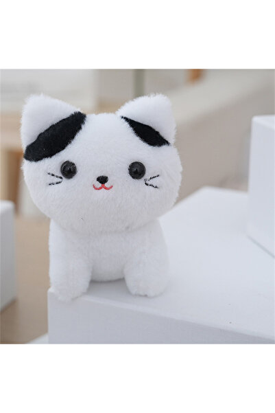 Choice White Cartoon Little Flower Cat VIP Guests Cat Plush Toy Keychain Pend...