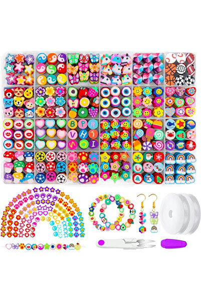 choice2 480PCS 24 Styles Polymer Clay Beads Kit Cute Fun Clay Beads Flower Bu...