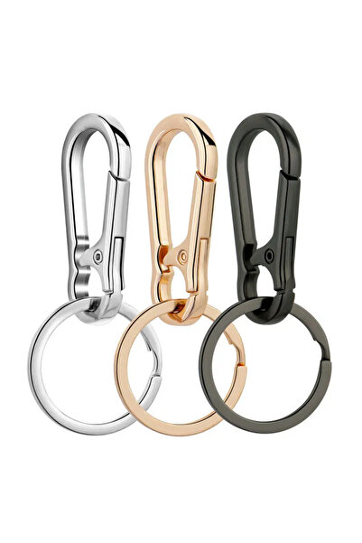 Choice مجموعة متنوعة من 3 قطع من مشبك حلقة تسلق معدنية على شكل حلقة تسلق وحلق...