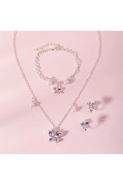 Choice ETTZ-019 3 قطع إكسسوارات أميرة للبنات الصغيرات، قلادة وسوار وأقراط مزي...