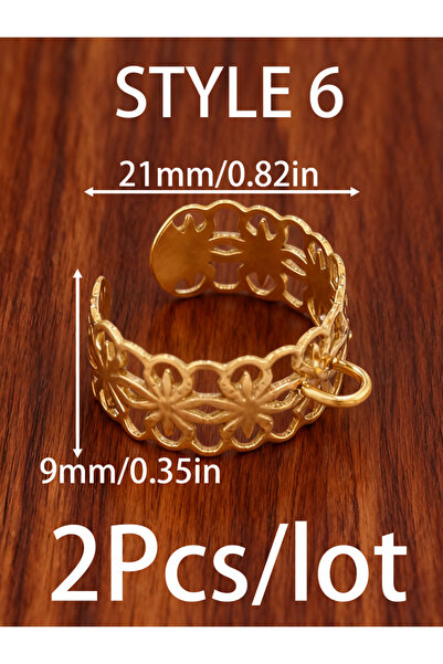 Choice D6812 2Pcs Stainless Steel Starfish Adjustable Open Rings Settings Geo...