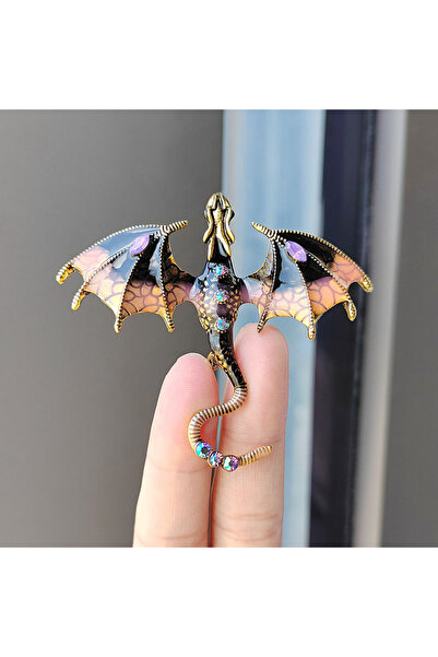 Choice 6 دبابيس أزياء من المينا التنين للرجال والنساء حجر الراين التنين الطائ...