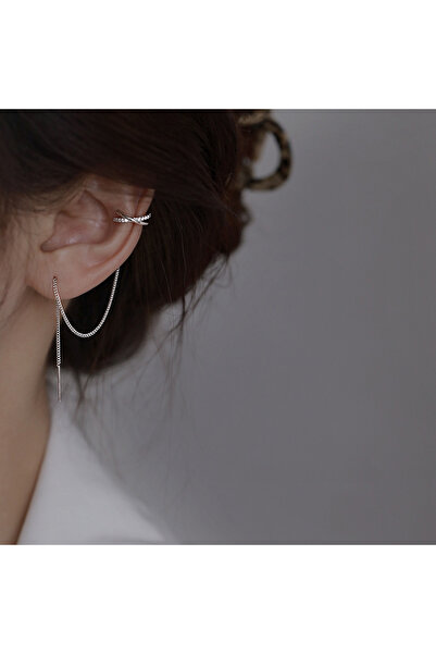 Choice 3 أقراط فضية اللون مزينة بشرابة كريستالية، بدون ثقب، مشبك للأذن للنساء...