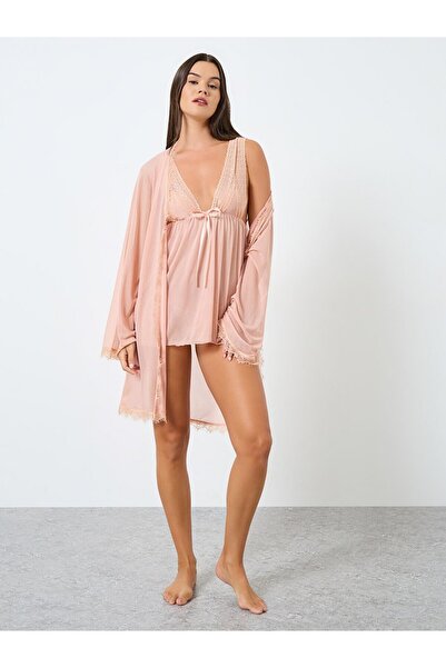 Styli Pack of 3 - Babydoll, Robe and Brief with Lace Edge