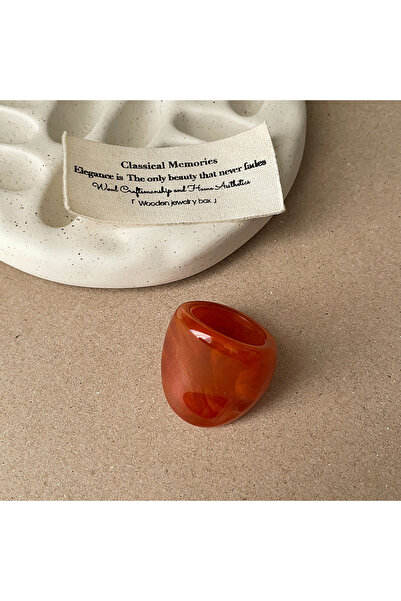 Choice خاتم أحمر من قطعة واحدة بتصميم بوهيمي عتيق، مصنوع من مزيج راتنج غير من...